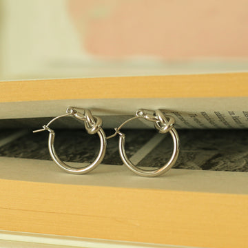 Knotty Hoop Earrings (Silver)