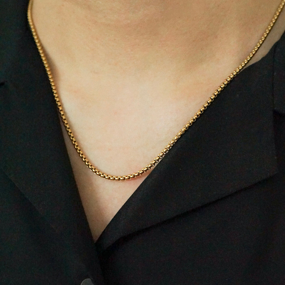Fabian Box Chain Necklace (Gold)