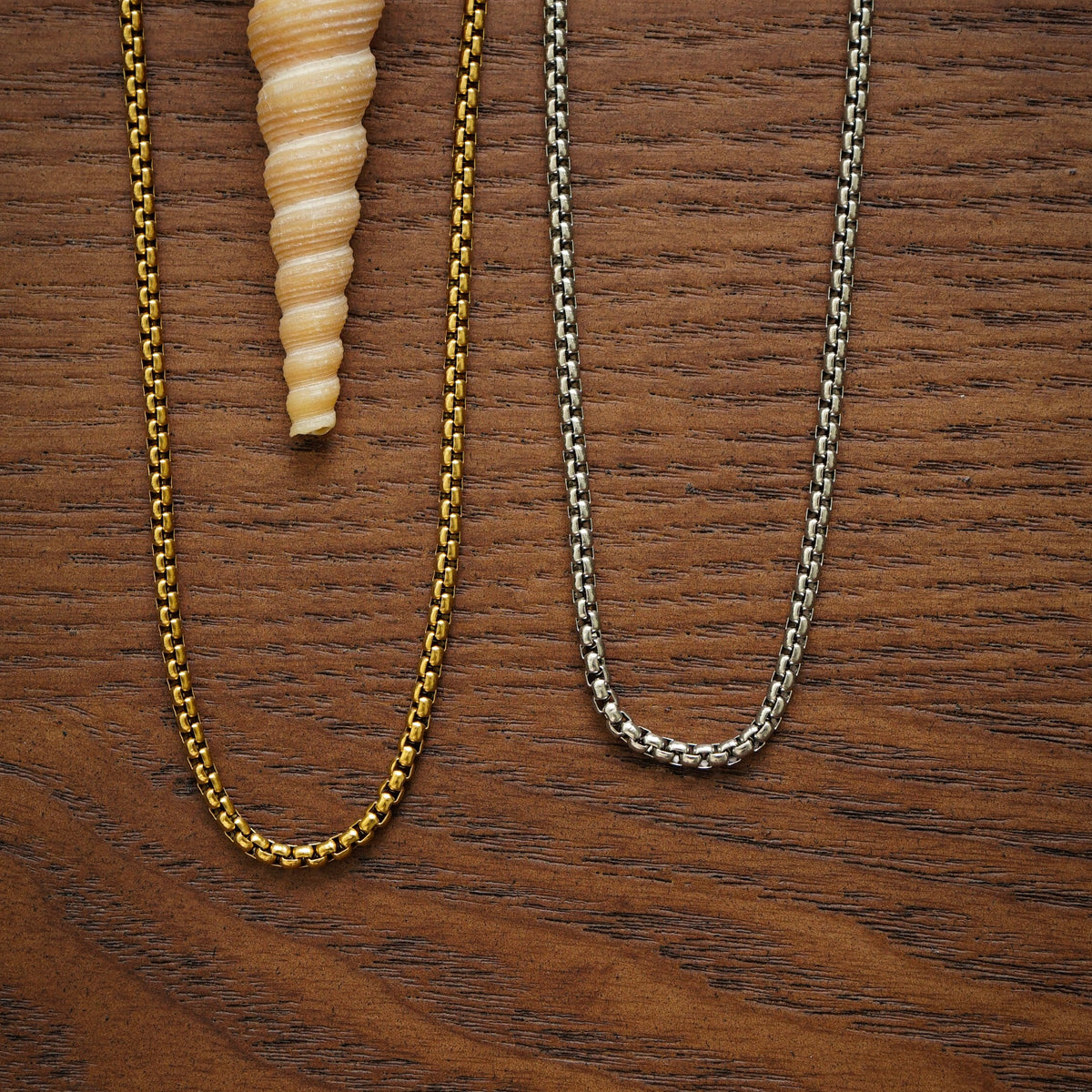 Fabian Box Chain Necklace (Gold)