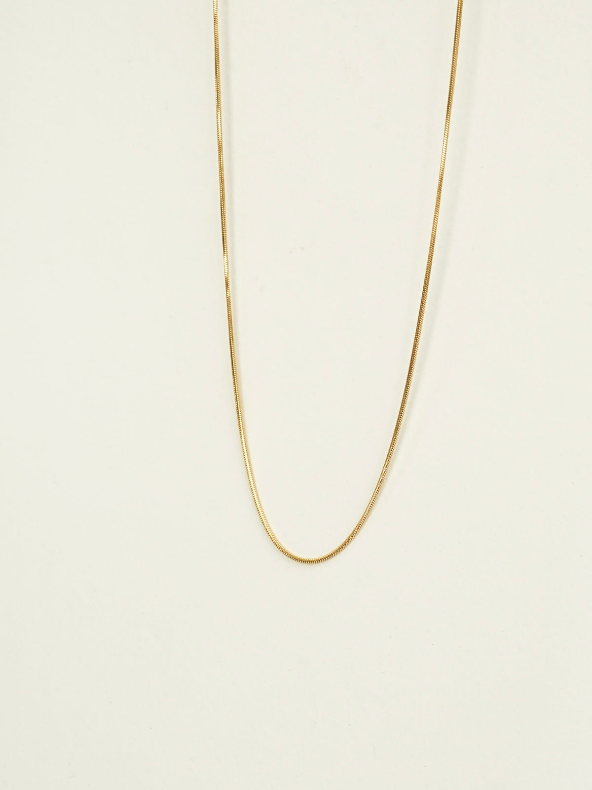 Ulrika Square Snake Chain Necklace (Gold)