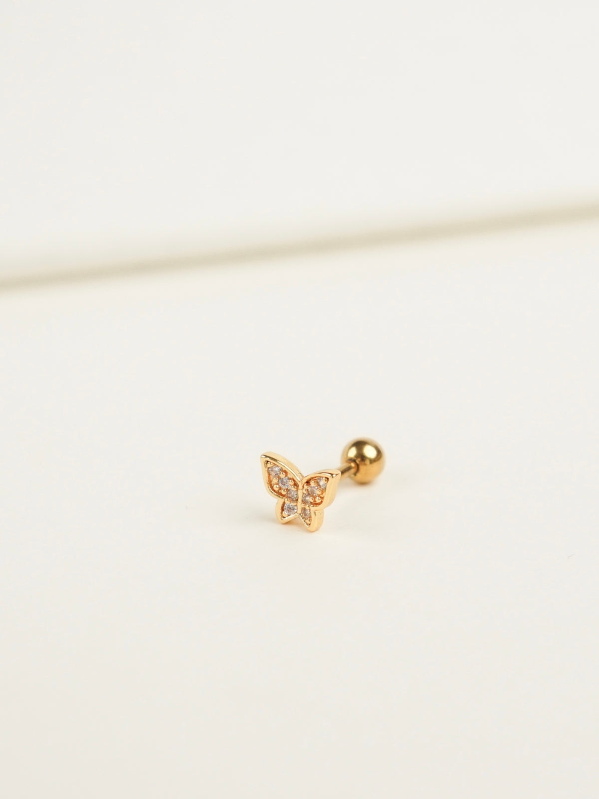 Cristina Butterfly Barbell Earring (Gold)