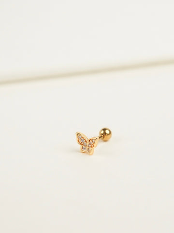 Cristina Butterfly Barbell Earring (Gold)