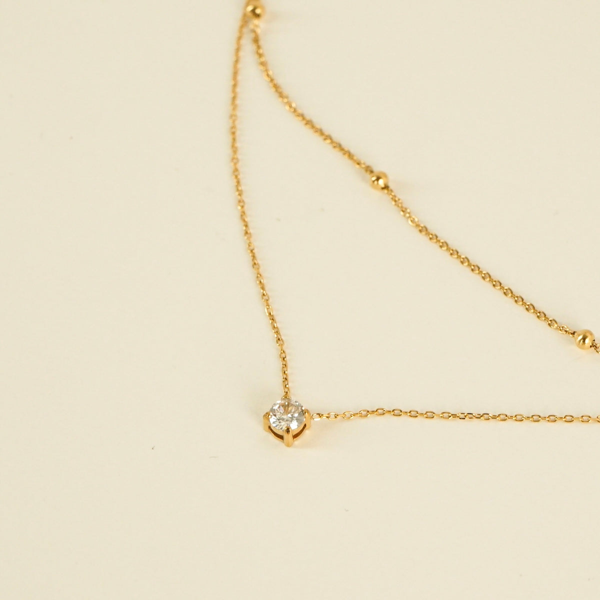 Hartley Solitaire Layered Necklace