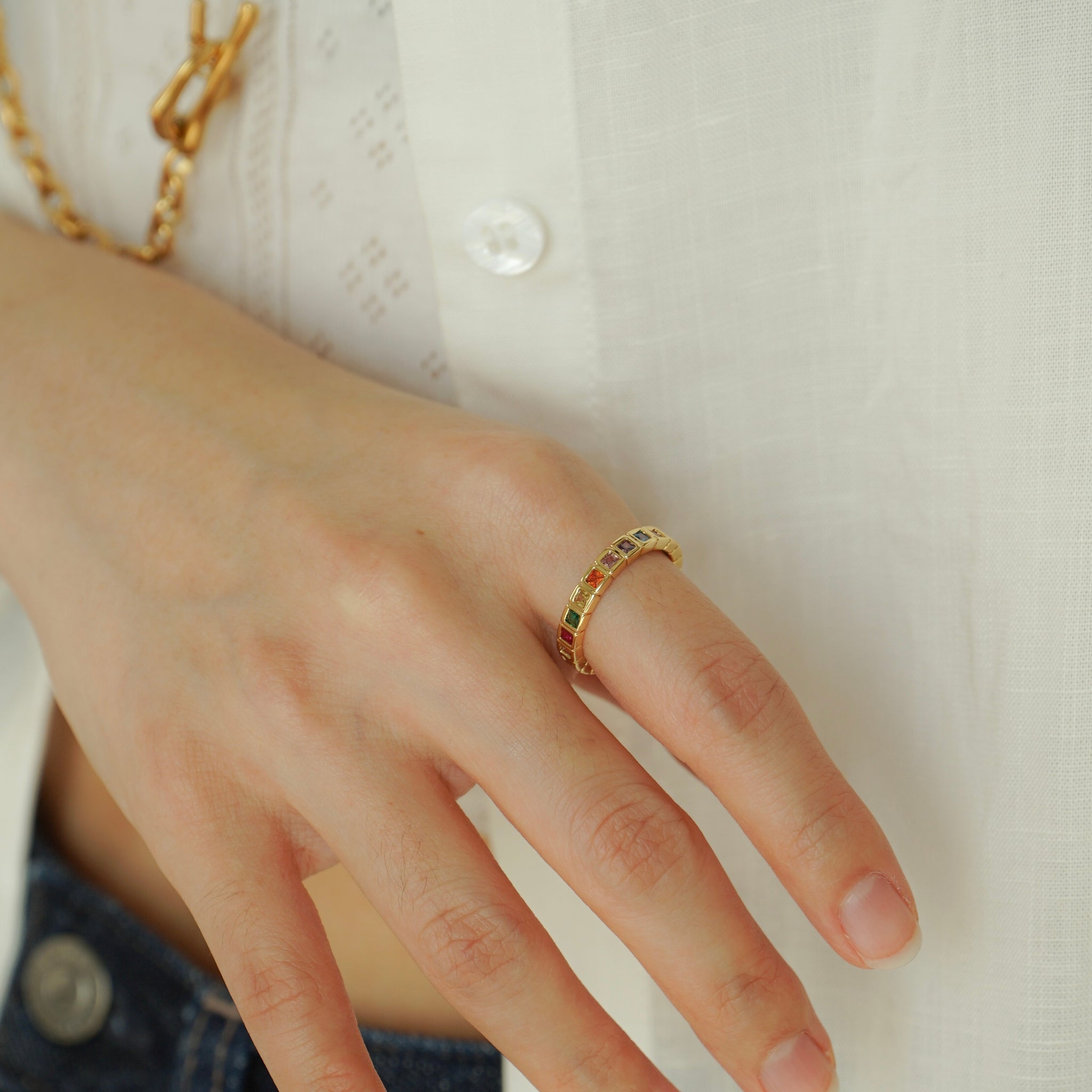 Wednesday Rainbow Adjustable Ring