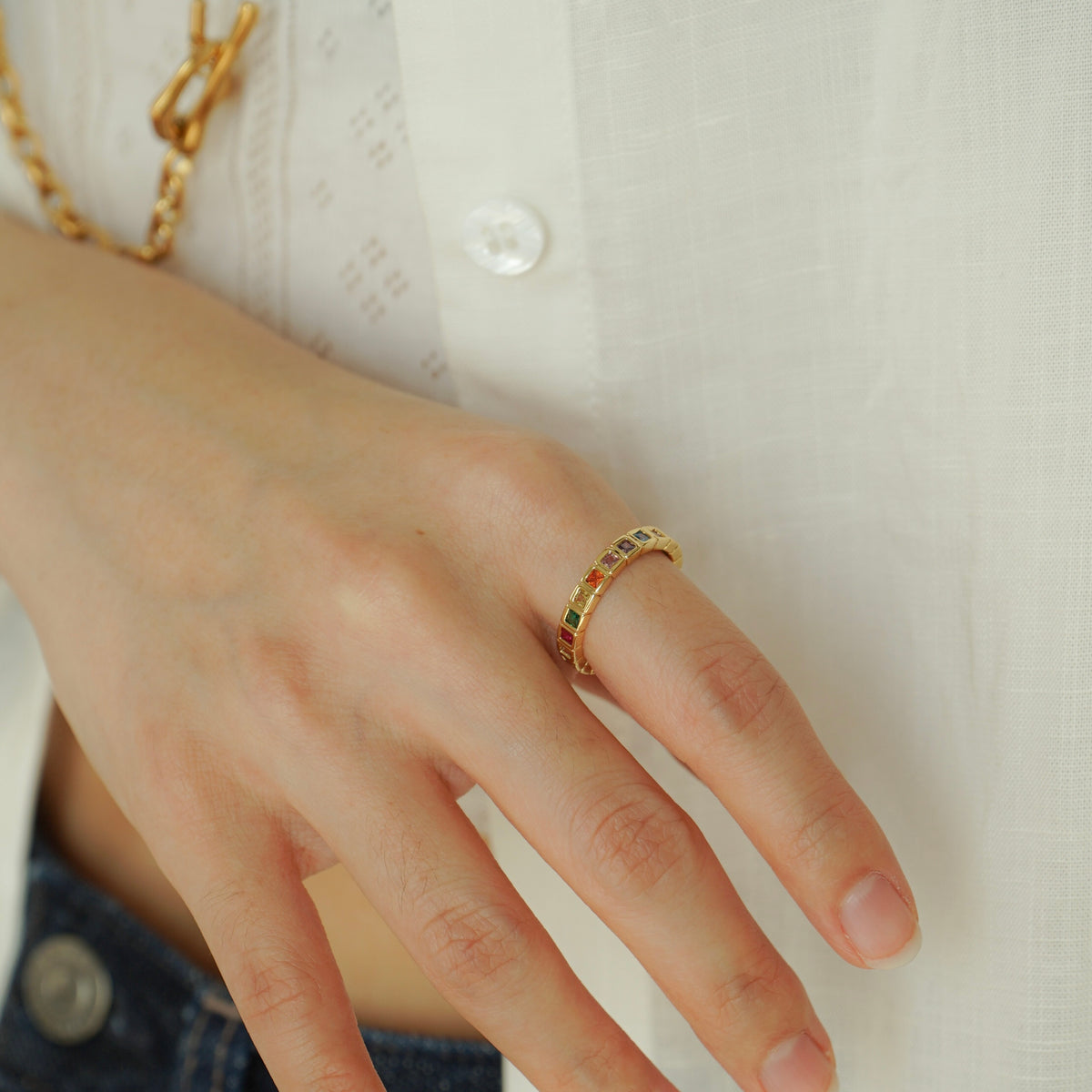 Wednesday Rainbow Adjustable Ring