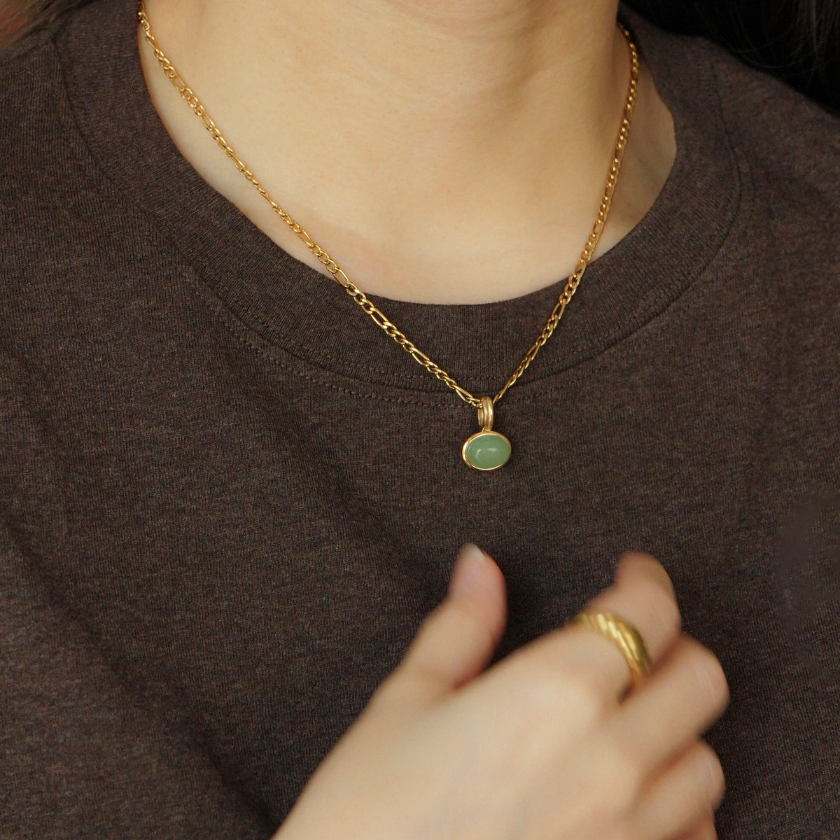 Lyra Aventurine Figaro Necklace