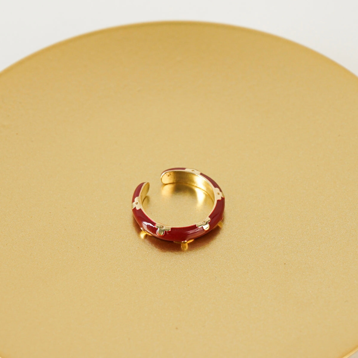 October Red Flower Ring