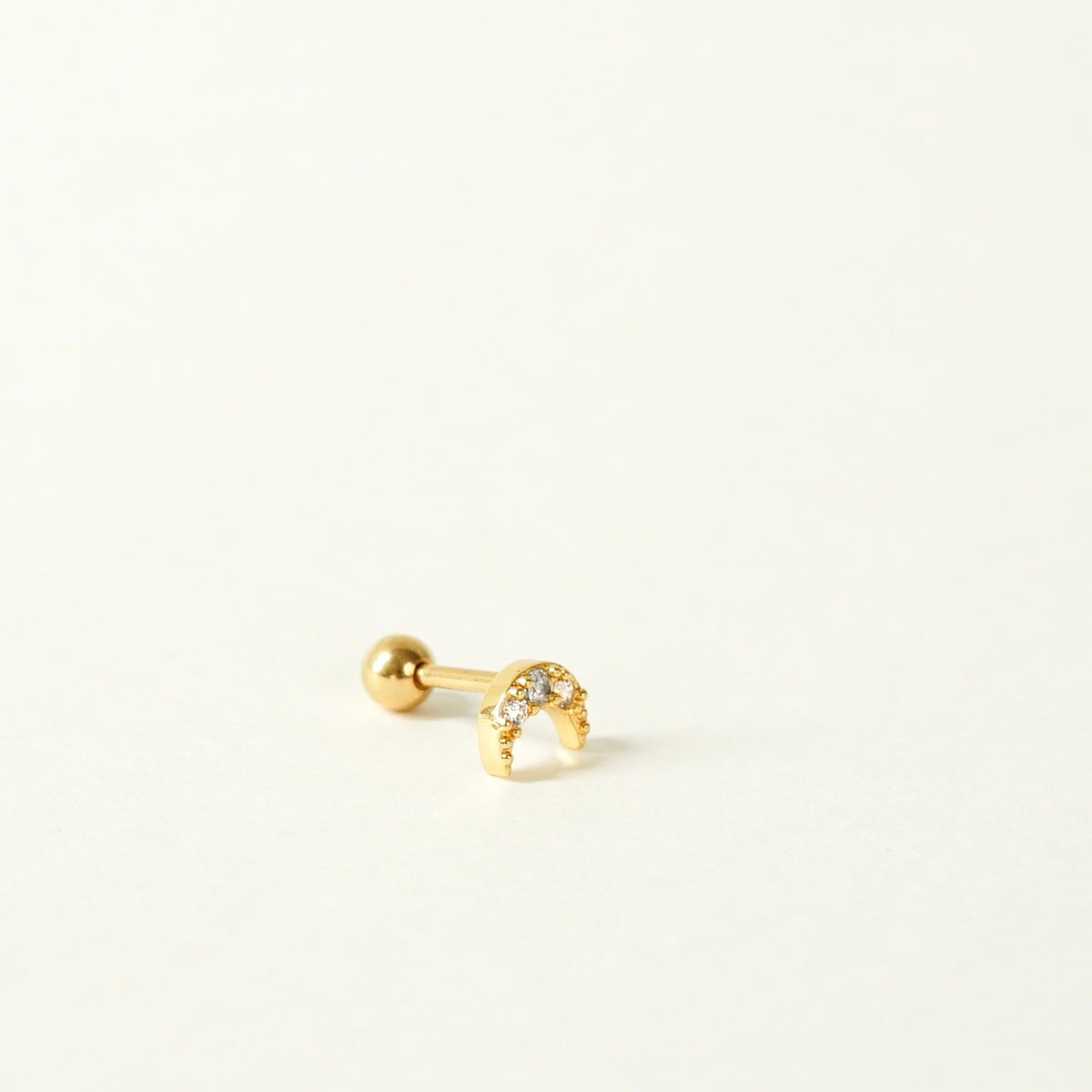 Nellie Moon Barbell Earring (Gold)