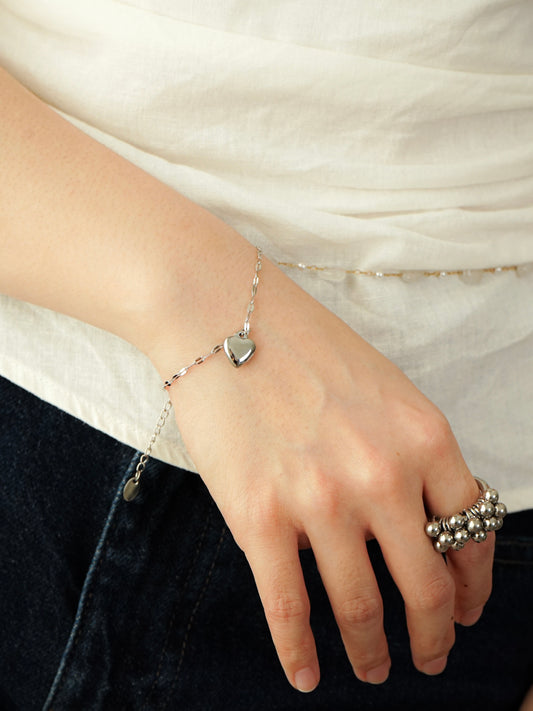 Rylee Heart Bracelet (Silver)