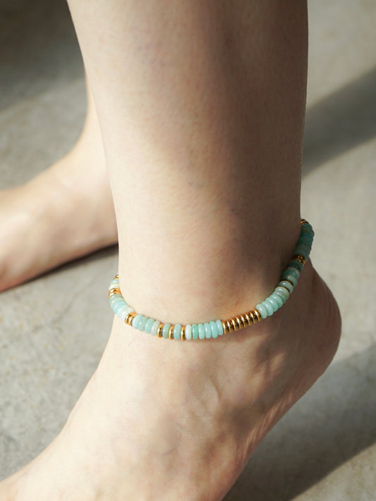 Jolie Amazonite Heishi Anklet