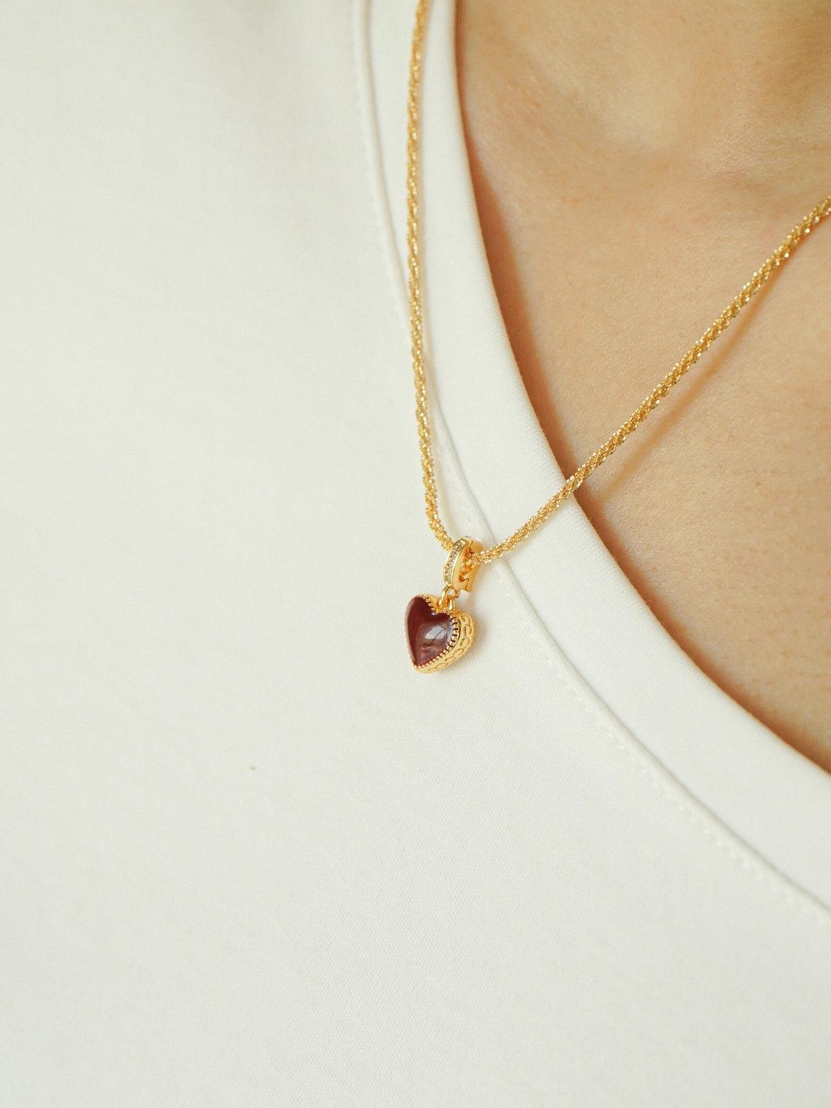Wrenna Reversible Heart Necklace