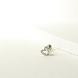 Carolina Heart Barbell Earring (Silver)