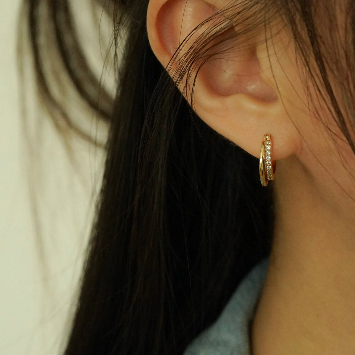 Regina Duo Huggie Earrings (Gold)