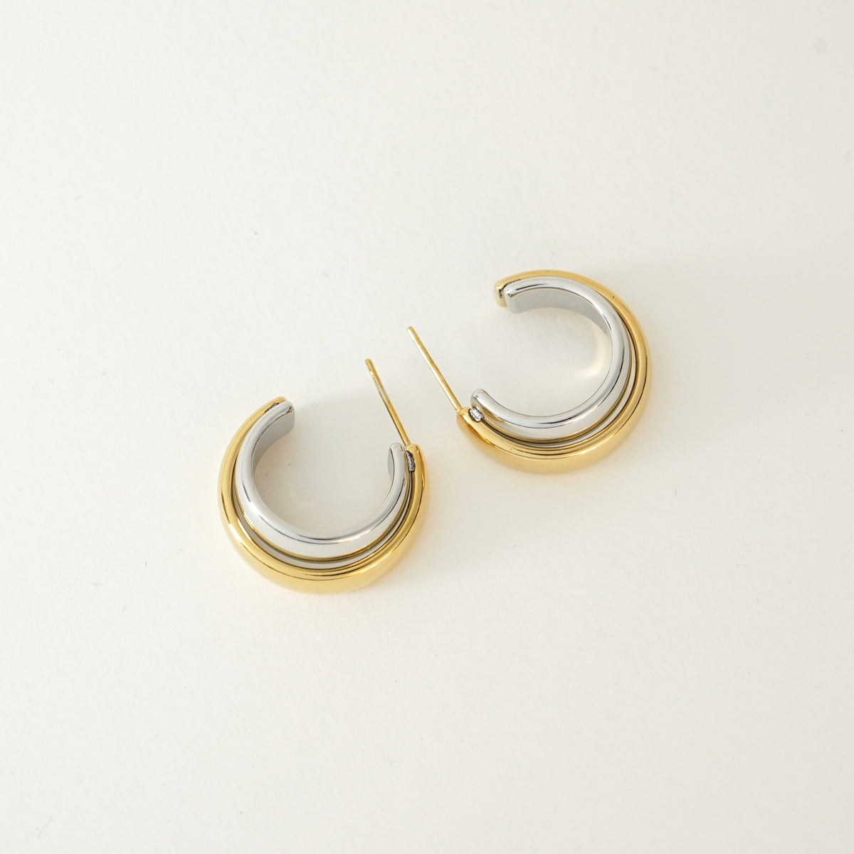 Haddie Duo Tone Hoop Earrings