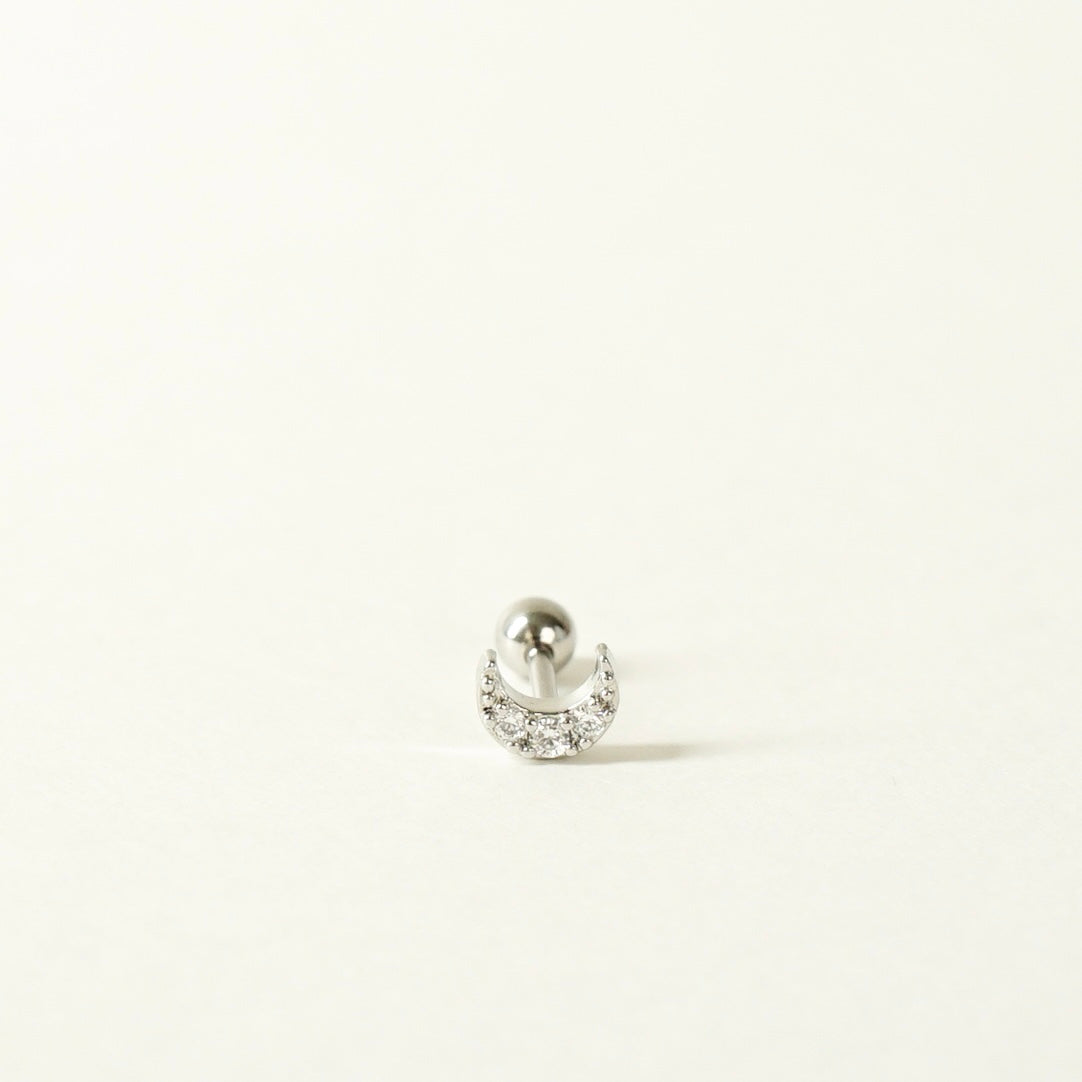 Nellie Moon Barbell Earring (Silver)