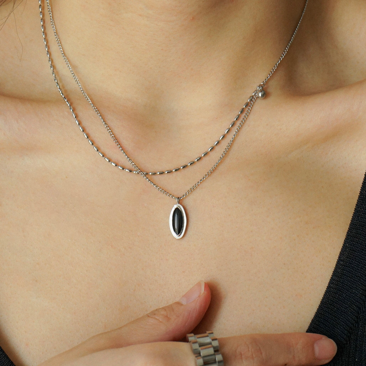 Gisselle Layered Necklace (Silver)