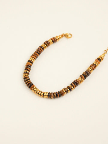 Jolie Tiger's Eye Heishi Anklet