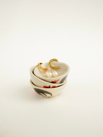 Mira Pearl Drop Huggie Earrings