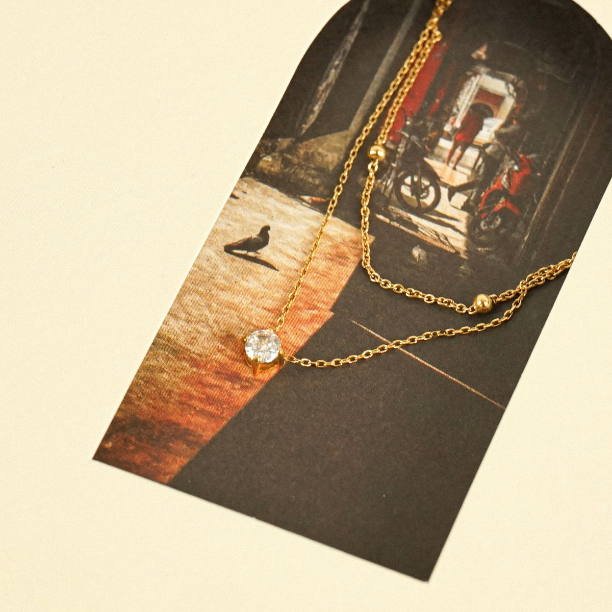 Hartley Solitaire Layered Necklace