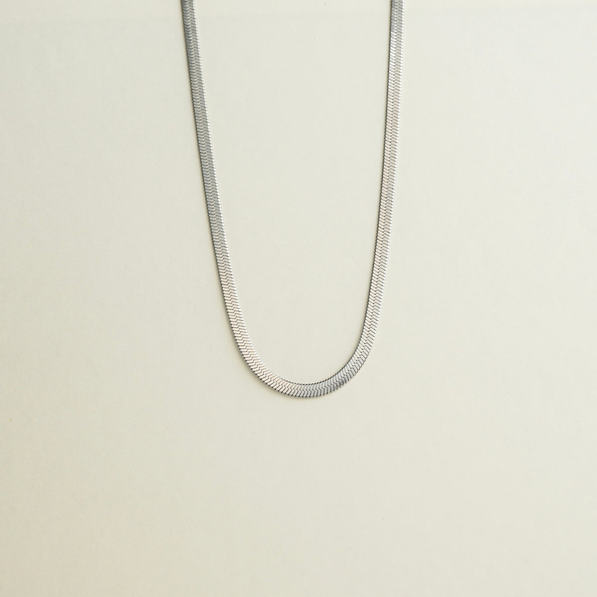 Marley Herringbone Chain Necklace (Silver)