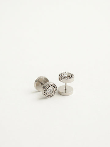 Peter Barbell Earrings (Silver)