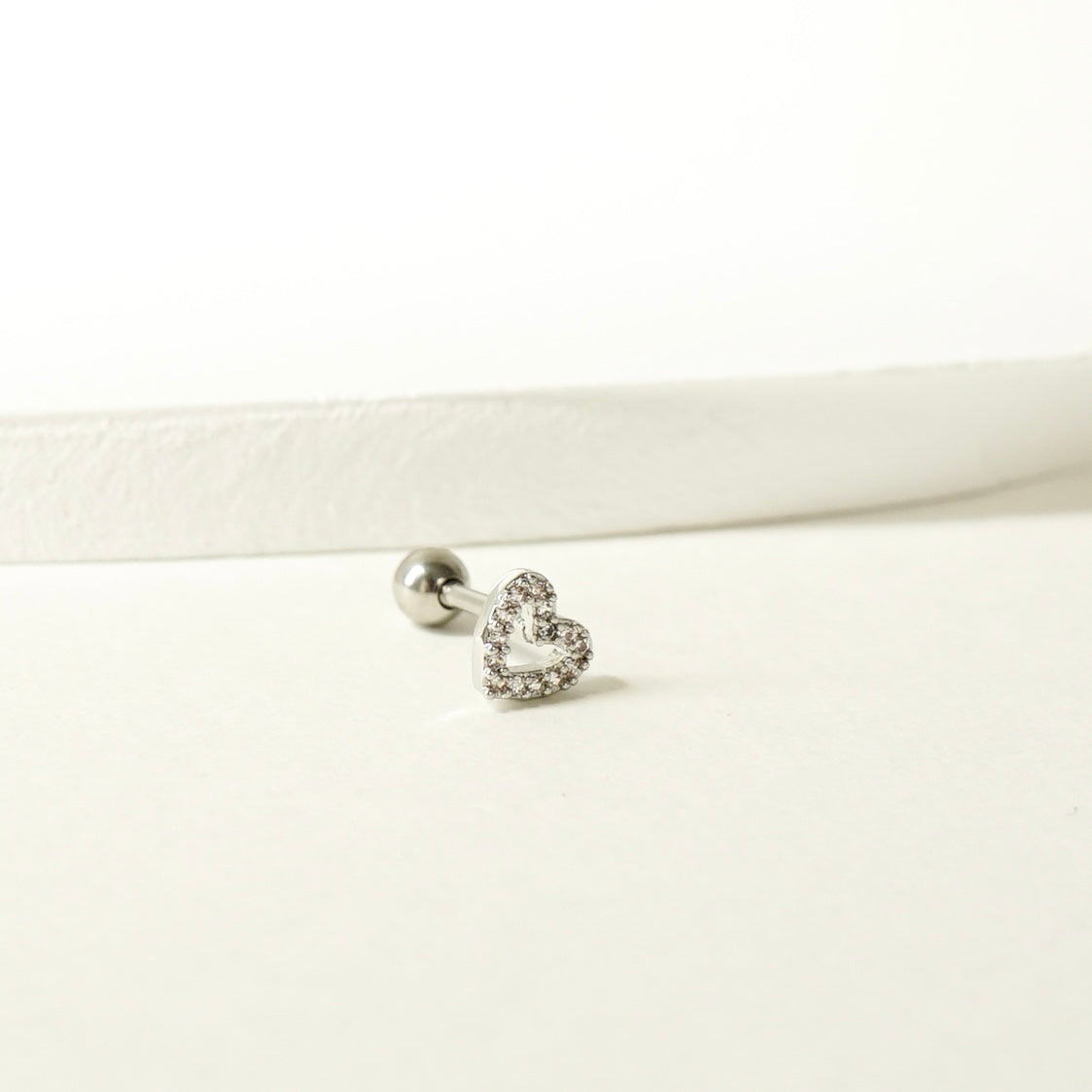 Carolina Heart Barbell Earring (Silver)