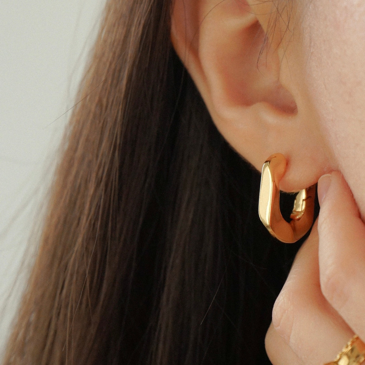 Taliyah Square Hoop Earrings (Gold)