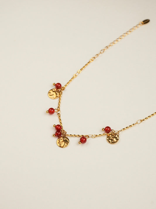 Elowen Red Agate Charm Bracelet