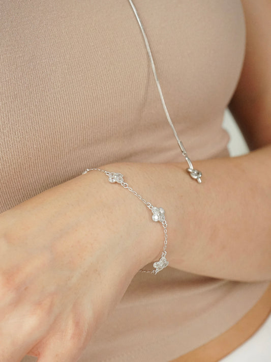 Xylie Tri Clover Bracelet (Silver)
