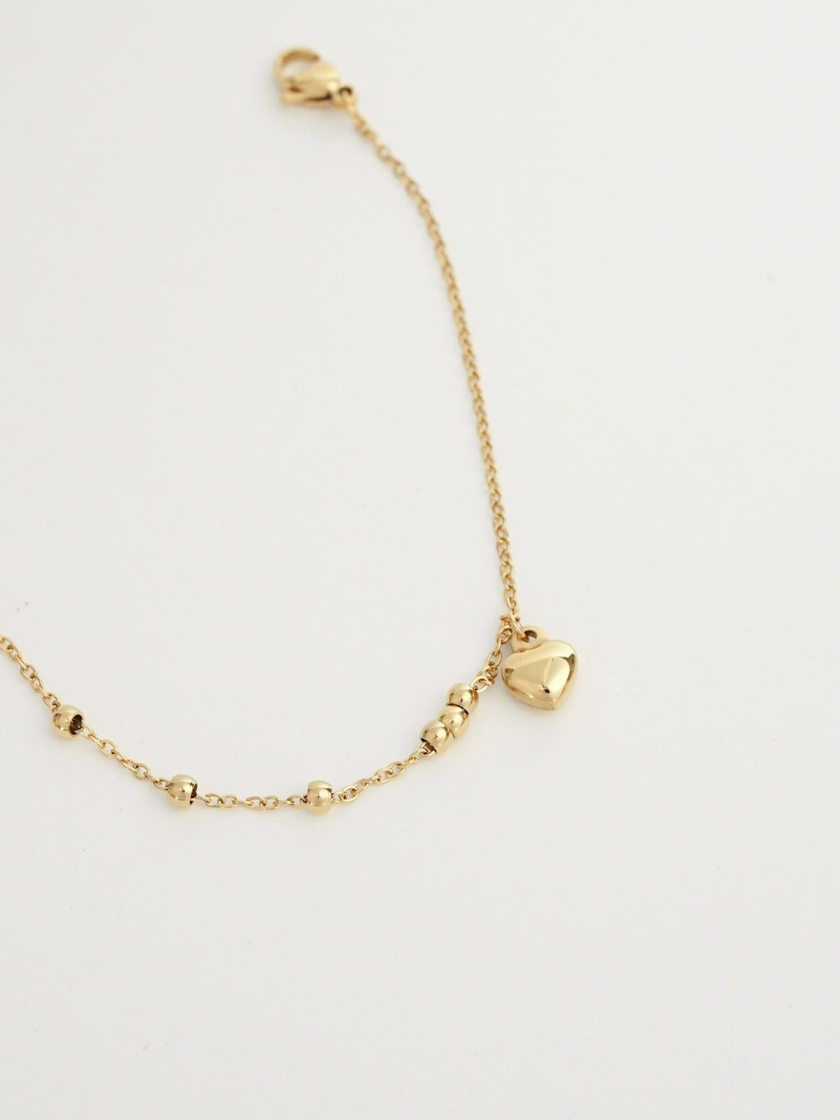 Devyn Beaded Heart Anklet