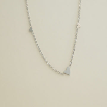 Xaila Tiny Hearts Necklace (Silver)