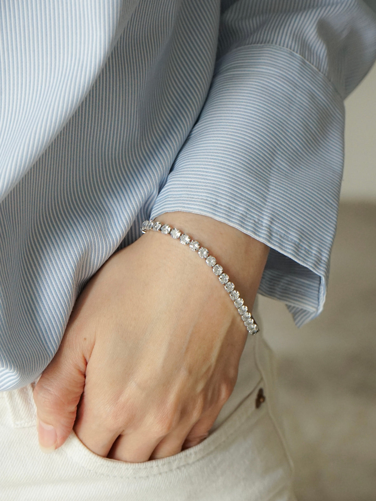 Tennis Bracelet Bold (Silver)