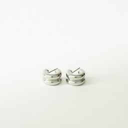 Novalee Double C Hoop Earrings (Silver)
