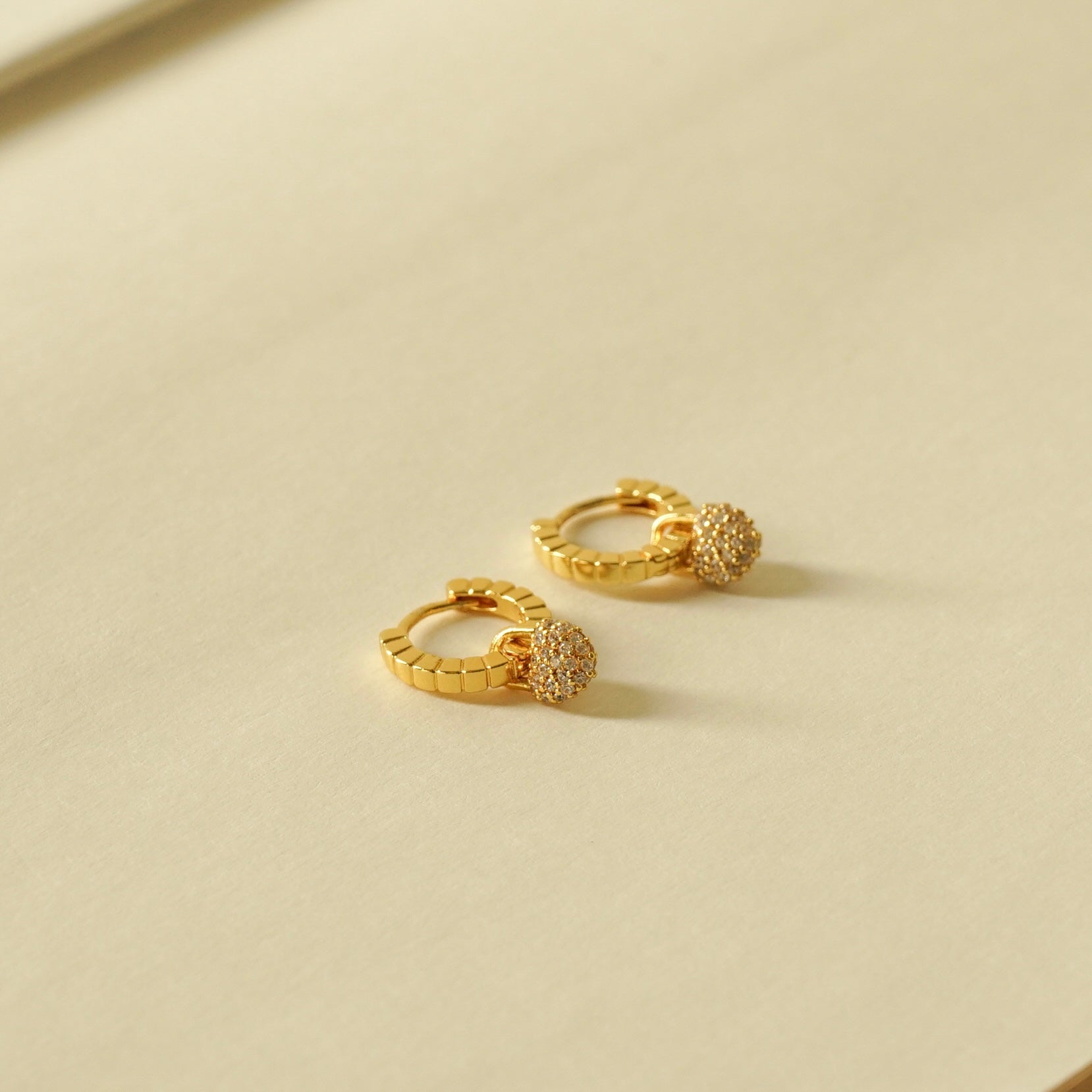 Tatiana Heart Huggie Earrings (Gold)