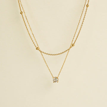 Hartley Solitaire Layered Necklace