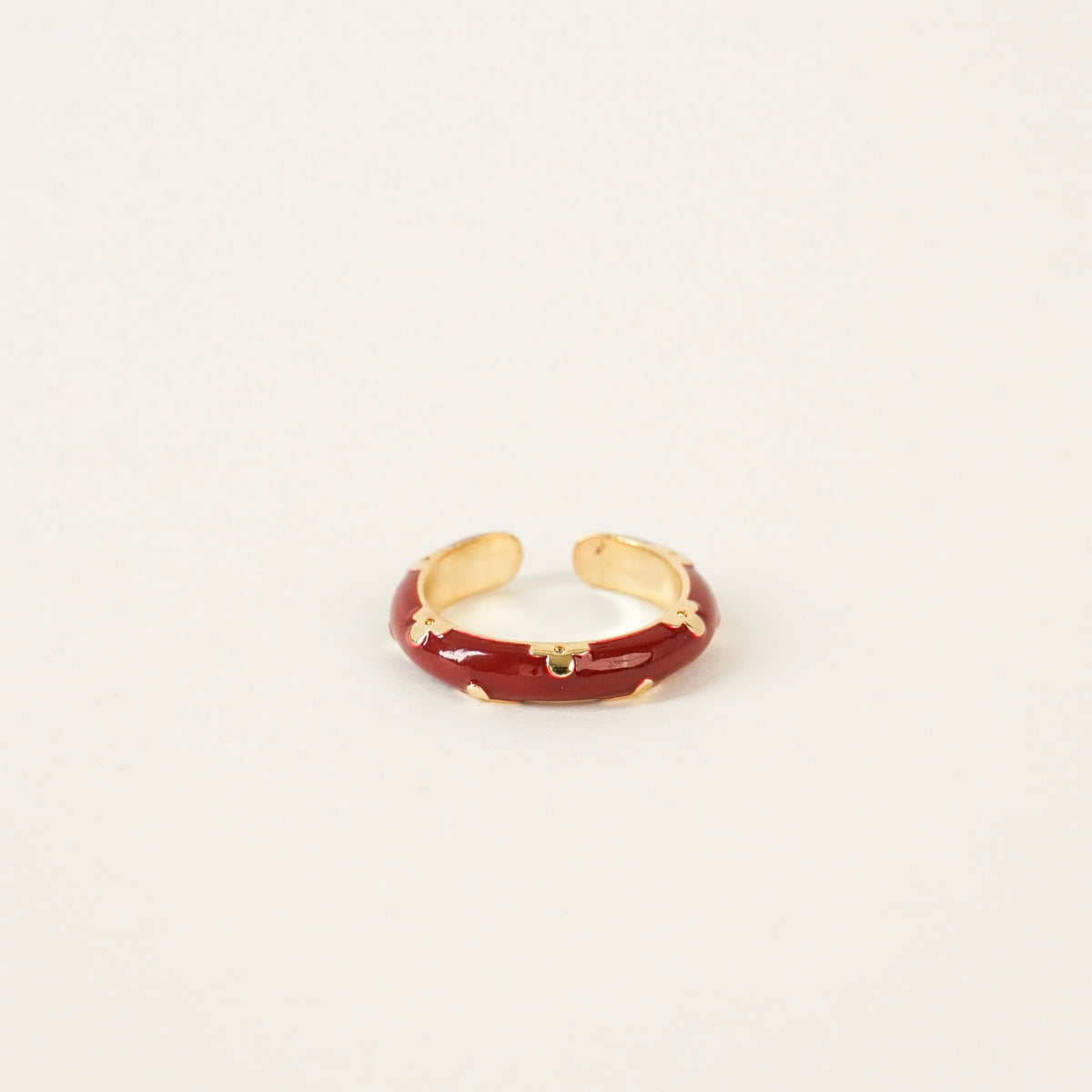 October Red Flower Ring
