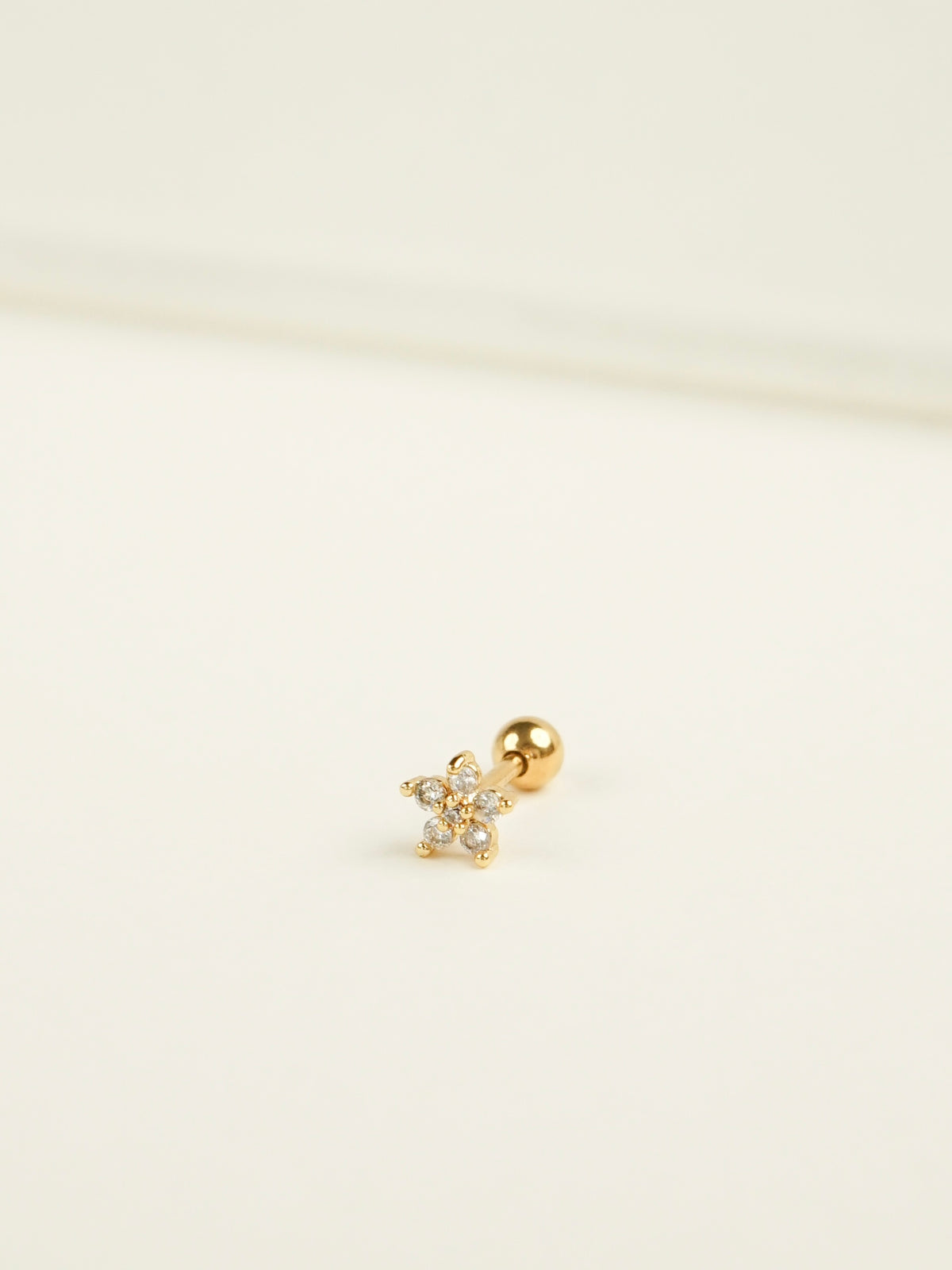 Alora Flower Barbell Earring (Gold)
