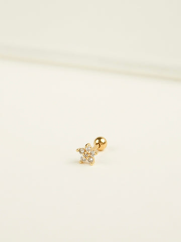 Alora Flower Barbell Earring (Gold)