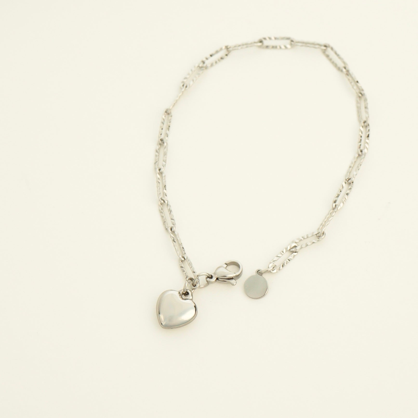 Yatziri Heart Chain Link Bracelet (Silver)