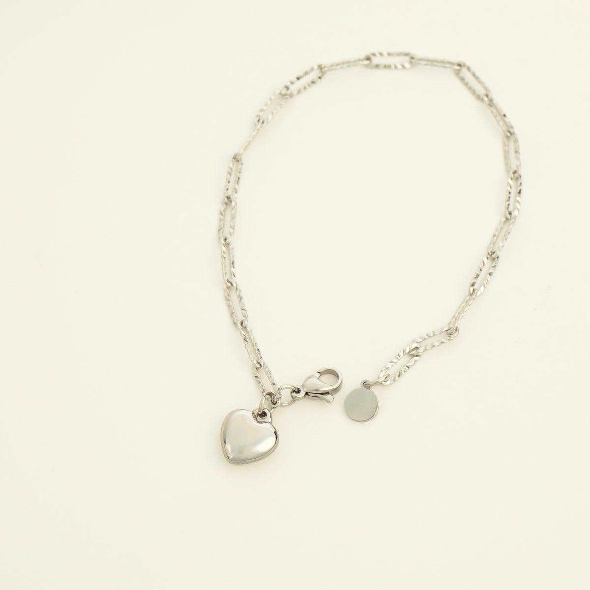 Yatziri Heart Chain Link Bracelet (Silver)