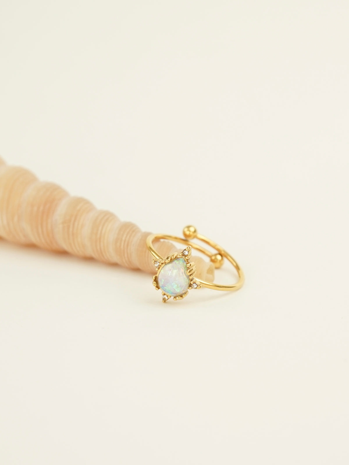 Seraphina Opal Teardrop Adjustable Ring