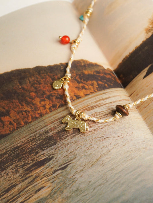 Lunar Horse Charm Cord Necklace