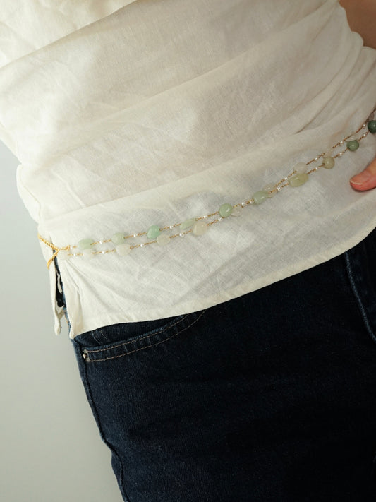 Wisdom Stone Long Necklace (Green)