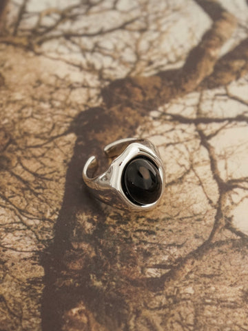 Joelle Oval Black Onyx Ring