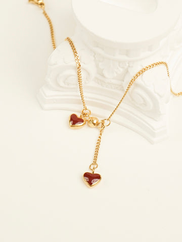 Kallie Red Hearts Anklet