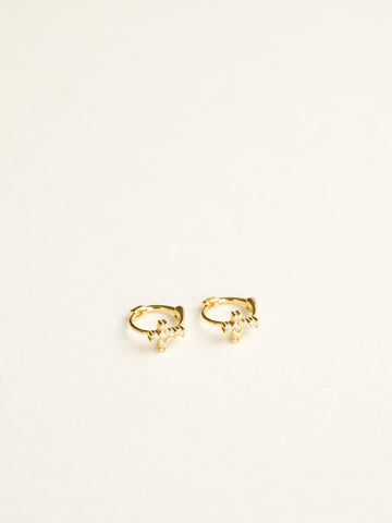 Emiliana Cross Huggie Earrings (Gold)