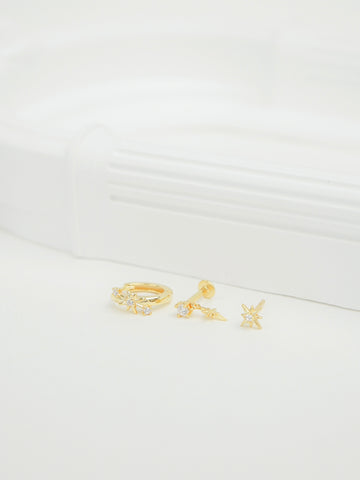Ulva Celestial Star Stud Earring Set