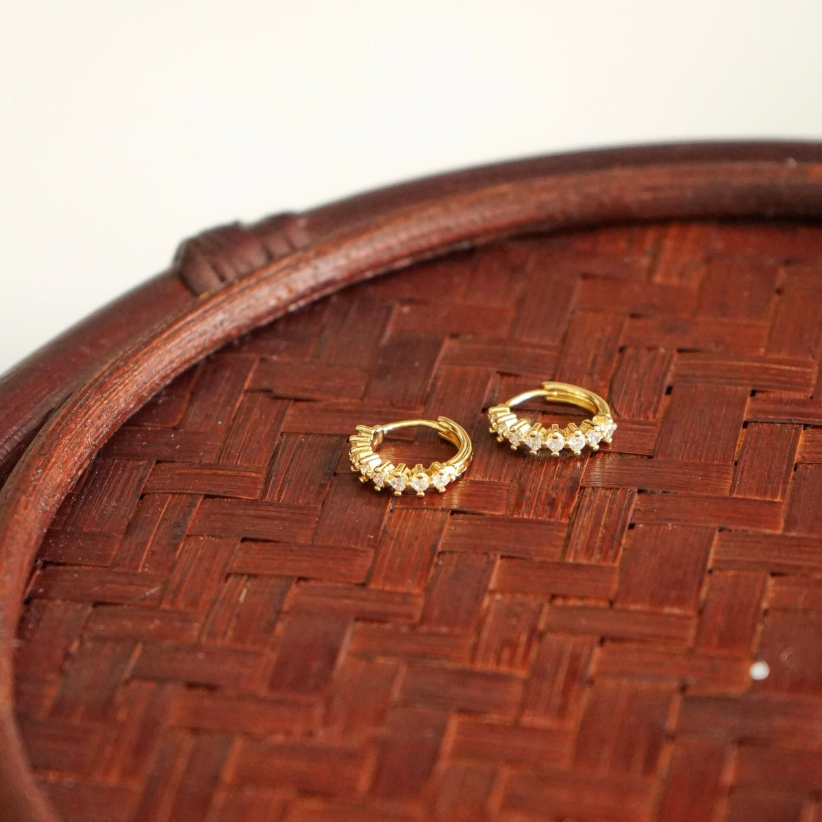 Quinsley Pavé Huggie Earrings (Gold)