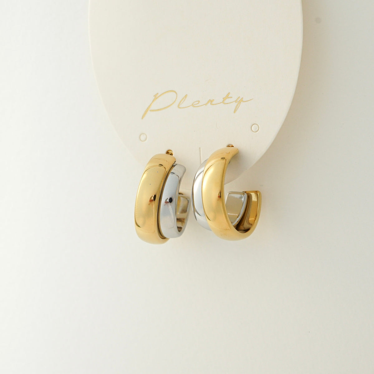 Haddie Duo Tone Hoop Earrings