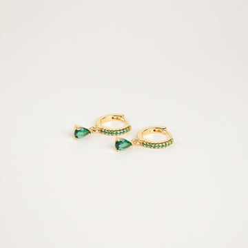 Gentry Huggie Earrings (Gold Green)